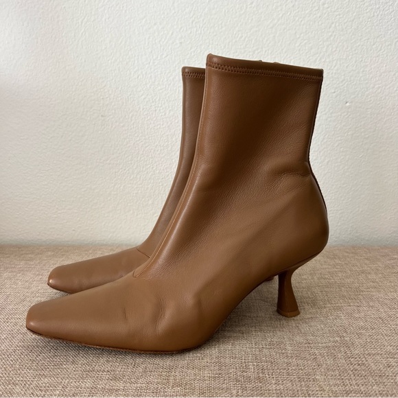 Loeffler Randall Thandy Bootie Safari Brown Kitten Heel Lamb Leather 9.5 - Picture 10 of 13